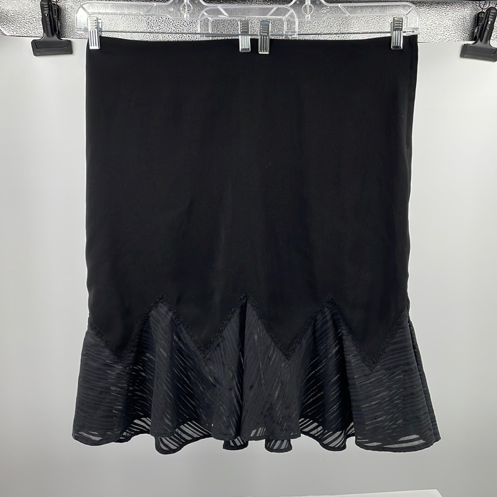 Torrid Black Mermaid zig zag sheer bottom Midi Skirt Size 16